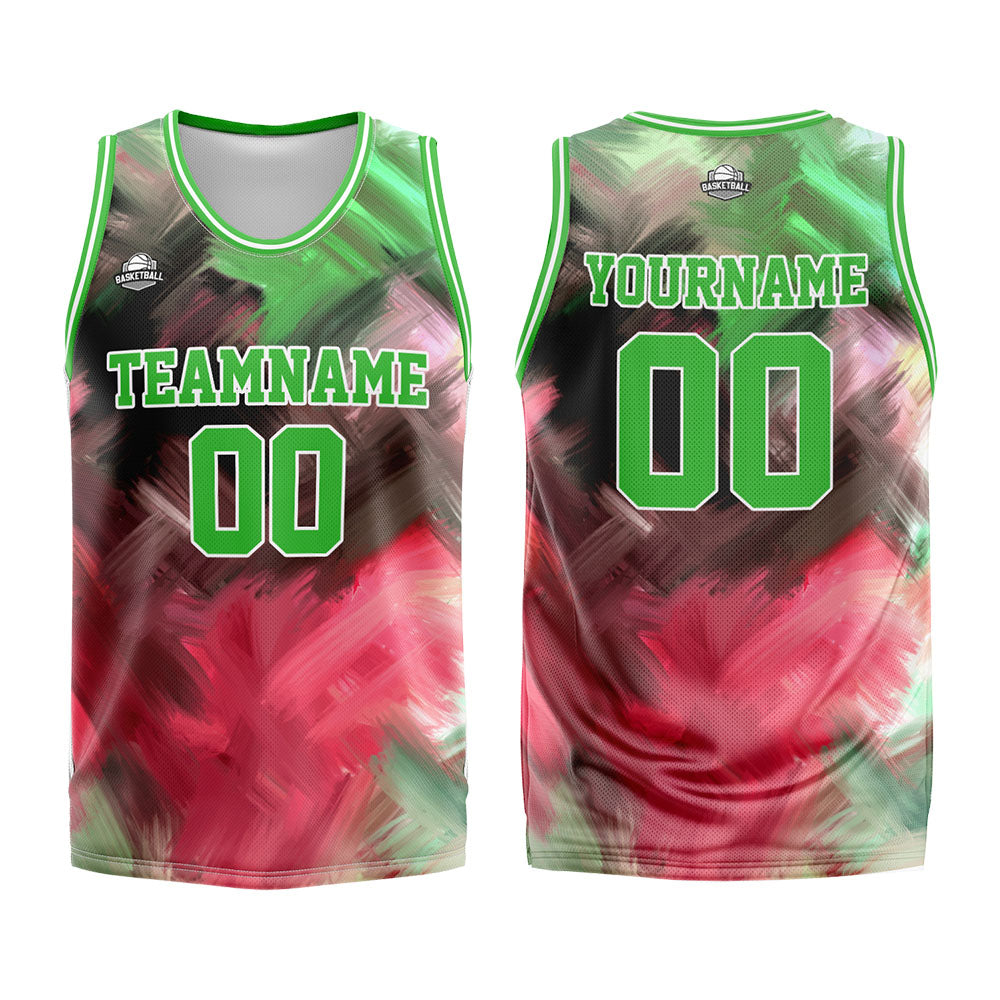 Custom Green Red Basketball Jersey Uniform Suit Printed Your Logo Name Number