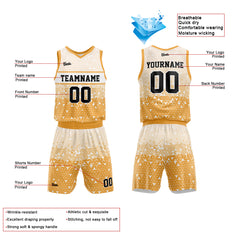 Custom Yellow Basketball Jersey Uniform Suit Printed Your Logo Name Number