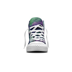 Galactic Allure: Men and Women's Mid-Top Canvas Shoes - Explore the Cosmos with Night Sky Elegance