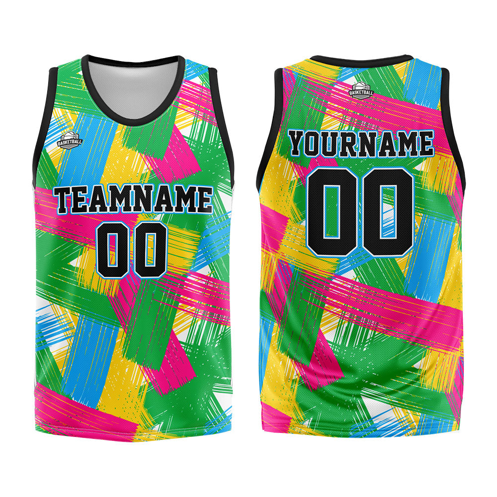 Custom Green Pink Basketball Jersey Uniform Suit Printed Your Logo Name Number