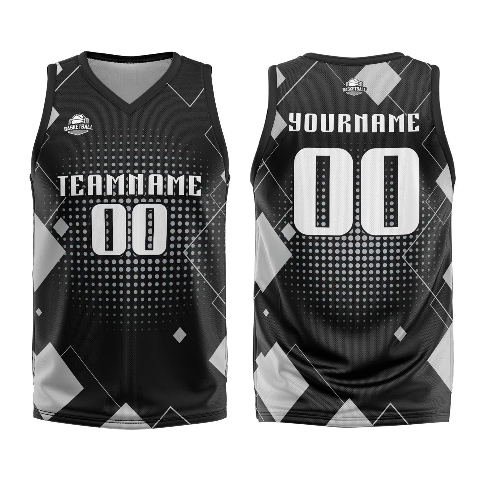Custom Geometry Grey Basketball Jersey Uniform Suit Printed Your Logo Name Number