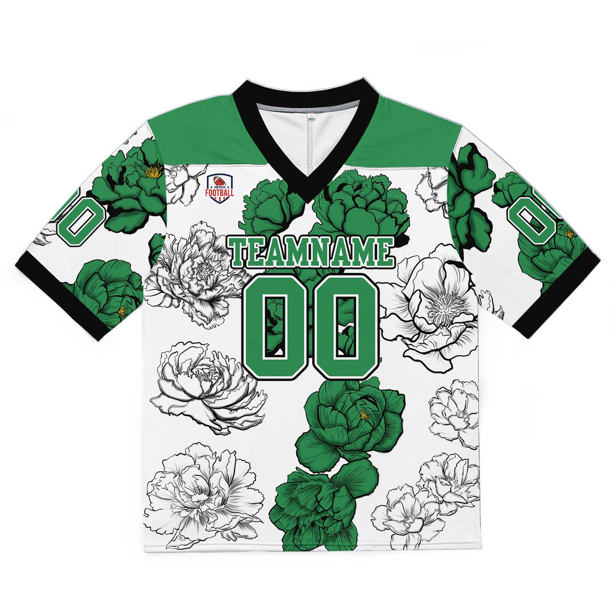 Custom Football Jersey Shirt Personalized Stitched Printed Team Name Number Green
