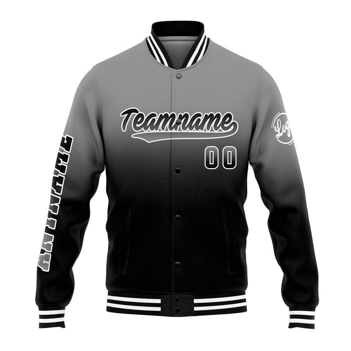 Custom Varsity Jacket Letterman jacket for Men, Women and Youth Grey&Black