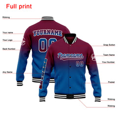 Custom Varsity Jacket Letterman jacket for Men, Women and Youth Burgundy&Blue