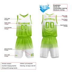 Custom Green White Basketball Jersey Uniform Suit Printed Your Logo Name Number