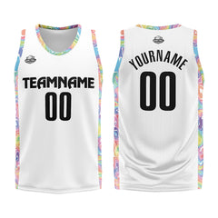 Custom White Basketball Jersey Uniform Suit Printed Your Logo Name Number