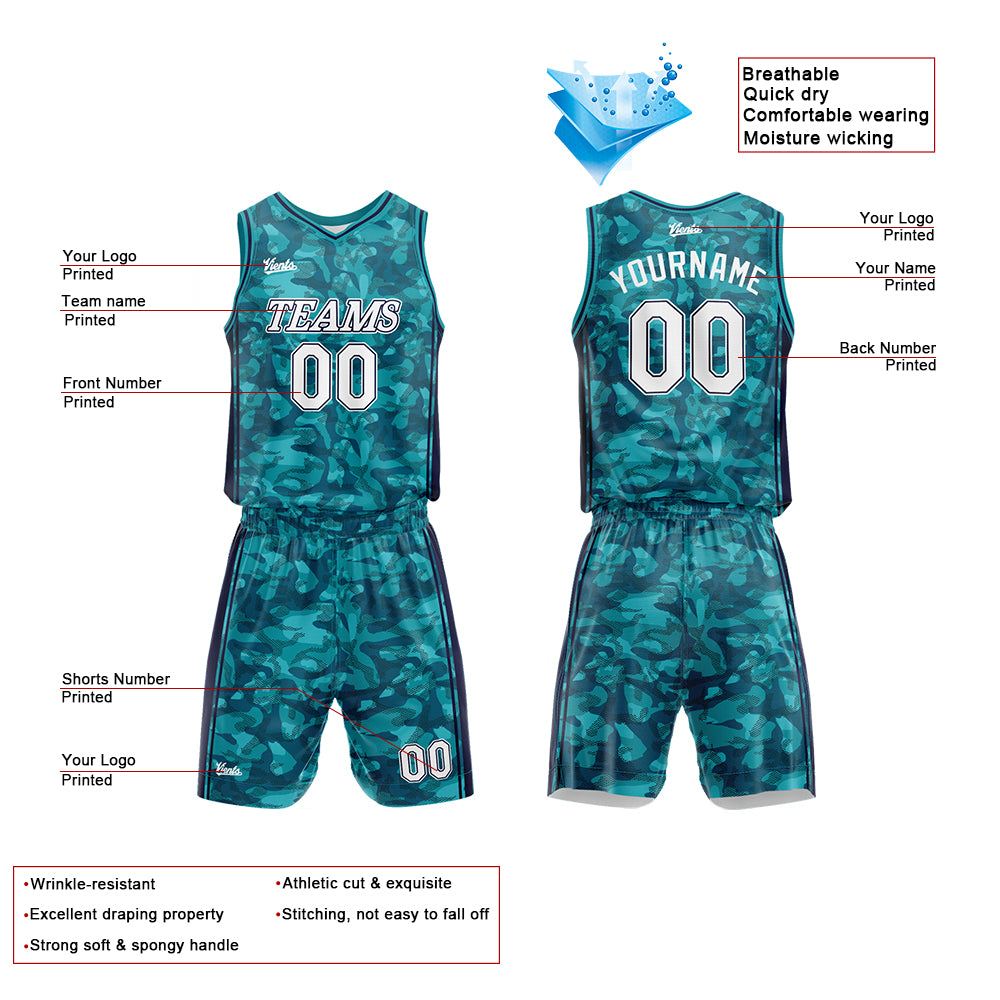 Custom Green Basketball Jersey Uniform Suit Printed Your Logo Name Number