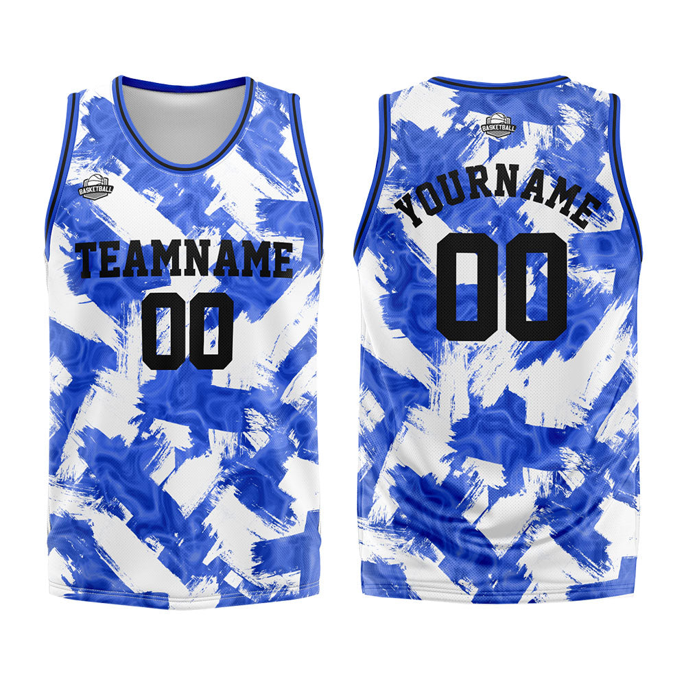 Custom Blue White Basketball Jersey Uniform Suit Printed Your Logo Name Number