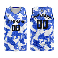 Custom Blue White Basketball Jersey Uniform Suit Printed Your Logo Name Number