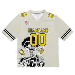 Custom Football Jersey Shirt Personalized Stitched Printed Team Name Number Rice Grey