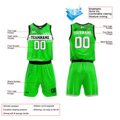 Custom Green Basketball Jersey Uniform Suit Printed Your Logo Name Number