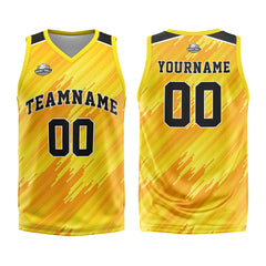 Custom Strip-Type Yellow Basketball Jersey Uniform Suit Printed Your Logo Name Number