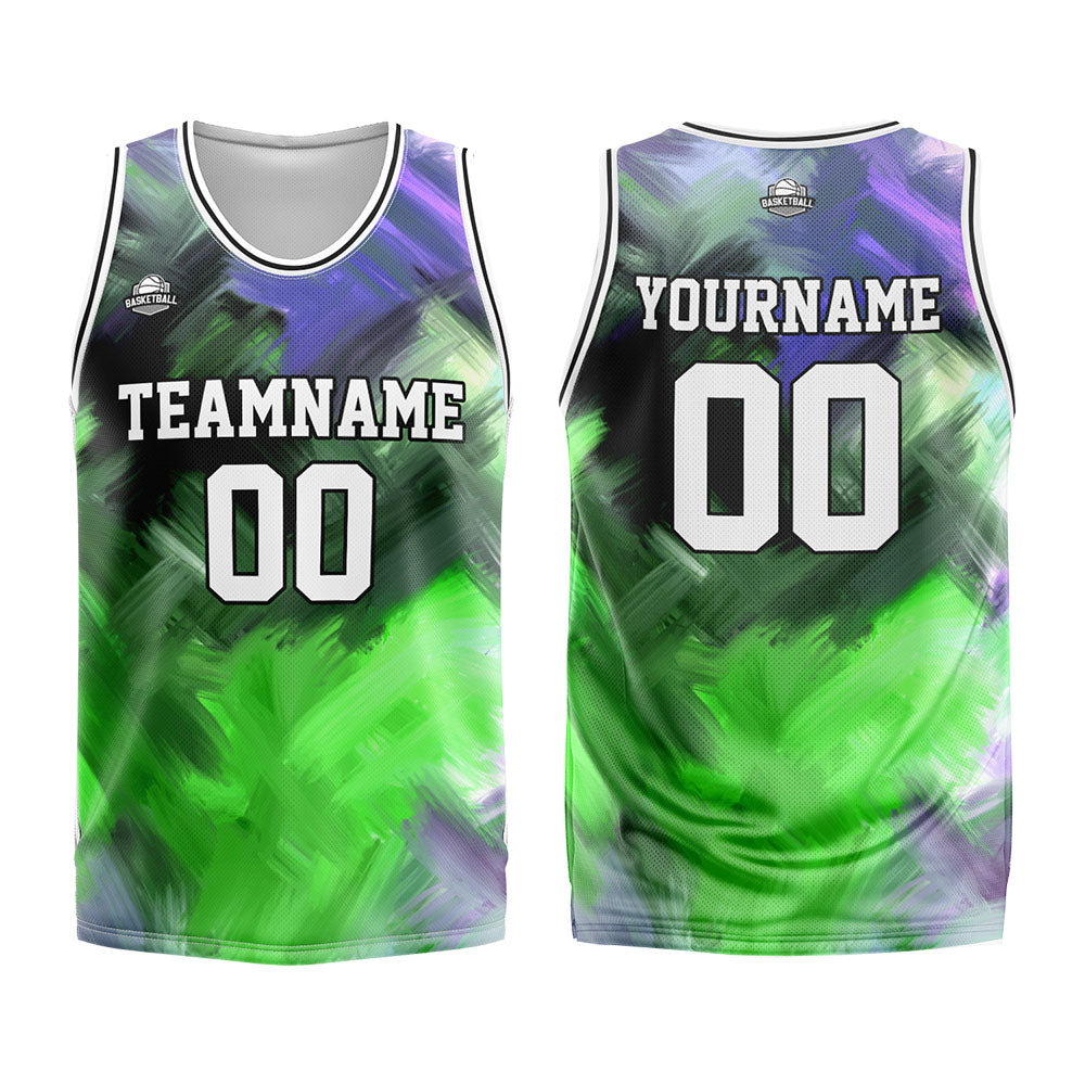 Custom Green Purple Basketball Jersey Uniform Suit Printed Your Logo Name Number