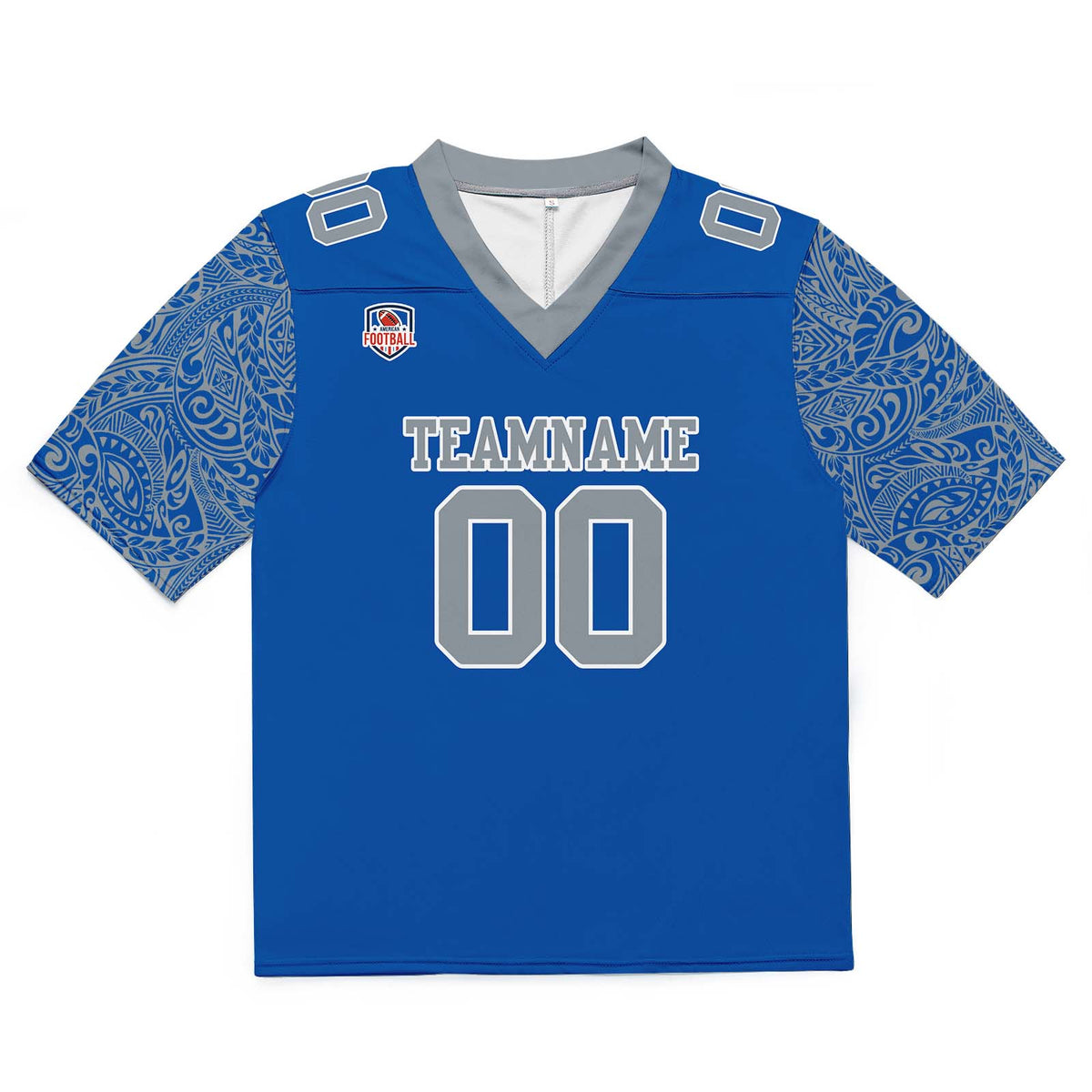 Custom Football Jersey Shirt Personalized Stitched Printed Team Name Number Blue