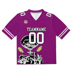Custom Football Jersey Shirt Personalized Stitched Printed Team Name Number Rose Purple