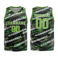 Custom Black Green Basketball Jersey Uniform Suit Printed Your Logo Name Number