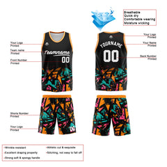 Custom Black Orange Green Basketball Jersey Uniform Suit Printed Your Logo Name Number