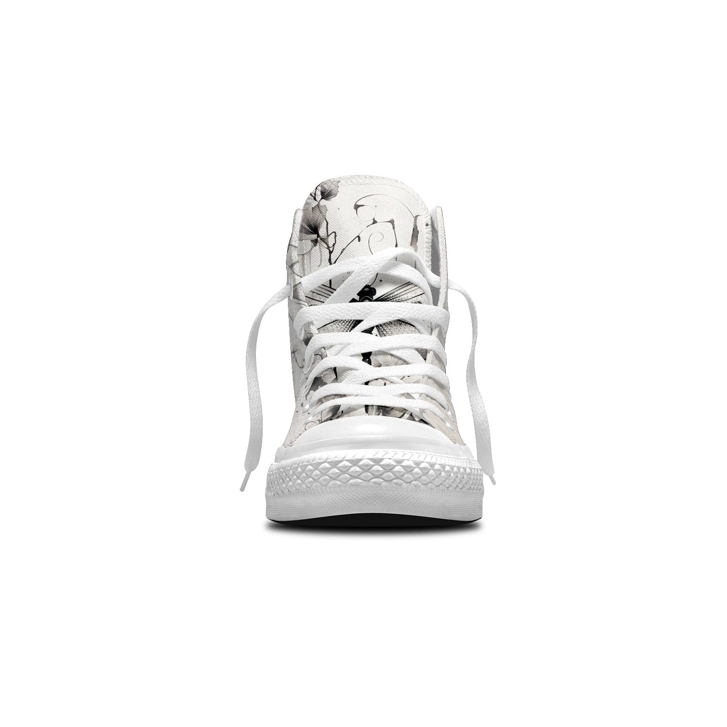 Dragonfly Dreams: Central-High Canvas Shoes featuring Japanese Ink Styling – Unisex Fashion Inspired by the Artistry of the East