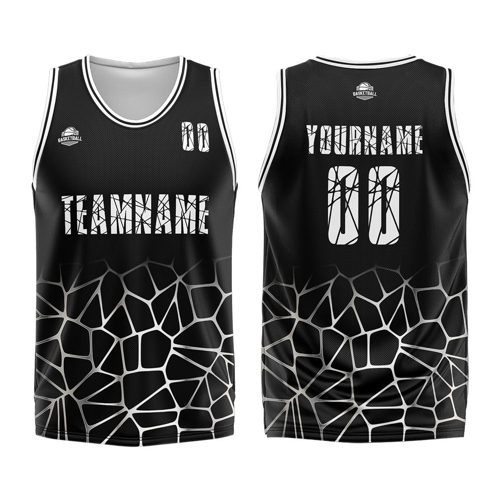 Custom Black White Basketball Jersey Uniform Suit Printed Your Logo Name Number