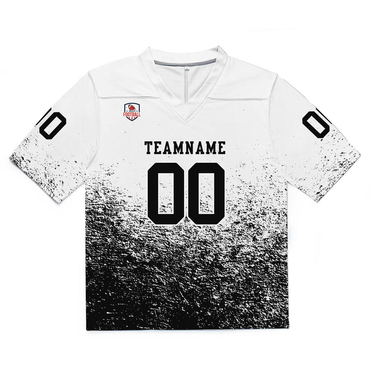 Custom Football Jersey Shirt Personalized Stitched Printed Team Name Number White & Black
