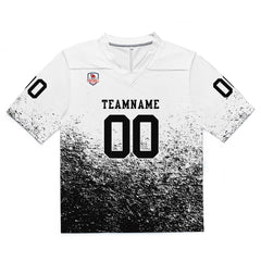 Custom Football Jersey Shirt Personalized Stitched Printed Team Name Number White & Black