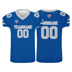 Custom Football Jersey Shirt Personalized Printed Team Name Number Blue
