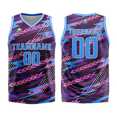 Custom Pink Blue Basketball Jersey Uniform Suit Printed Your Logo Name Number