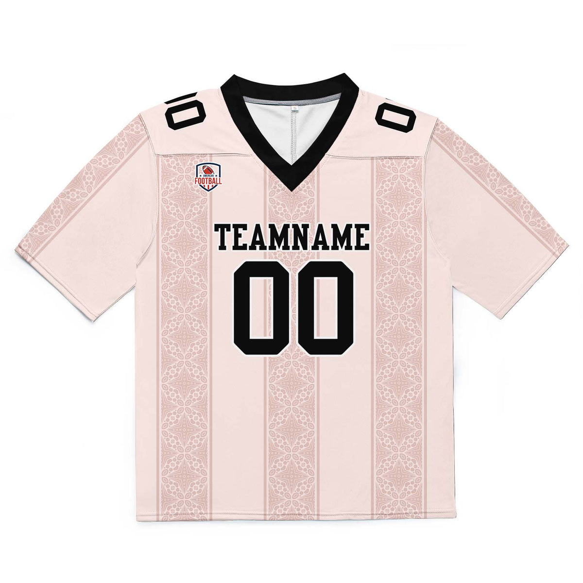 Custom Football Jersey Shirt Personalized Stitched Printed Team Name Number Stripe-Light Pink