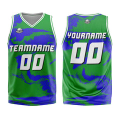 Custom Green Blue Basketball Jersey Uniform Suit Printed Your Logo Name Number