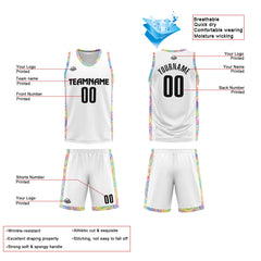 Custom White Basketball Jersey Uniform Suit Printed Your Logo Name Number