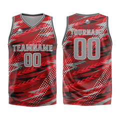 Custom Red Grey Basketball Jersey Uniform Suit Printed Your Logo Name Number