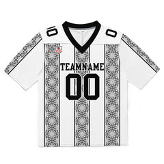 Custom Football Jersey Shirt Personalized Stitched Printed Team Name Number White&Black