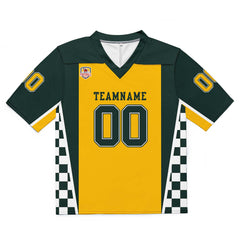 Custom Football Jersey Shirt Personalized Stitched Printed Team Name Number Green & Yellow