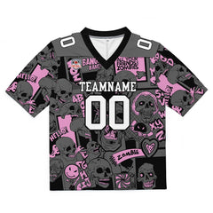 Custom Football Jersey Shirt Personalized Stitched Printed Team Name Number Light Pink