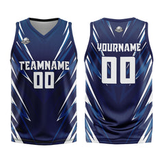 Custom Triangle Dark Blue Basketball Jersey Uniform Suit Printed Your Logo Name Number