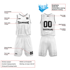 Custom White Night View Basketball Jersey Uniform Suit Printed Your Logo Name Number