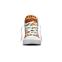Ethereal Wings: Elevate Your Style with Men and Women's Mid-Top Canvas Shoes - Captivating Op Art Dragonfly Designs Taking Flight with Every Step