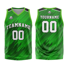 Custom Strip-Type Green Basketball Jersey Uniform Suit Printed Your Logo Name Number