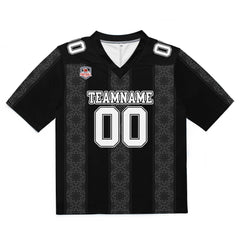 Custom Football Jersey Shirt Personalized Stitched Printed Team Name Number Stripe-Black
