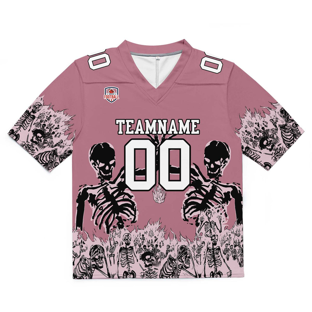 Custom Football Jersey Shirt Personalized Stitched Printed Team Name Number Pink