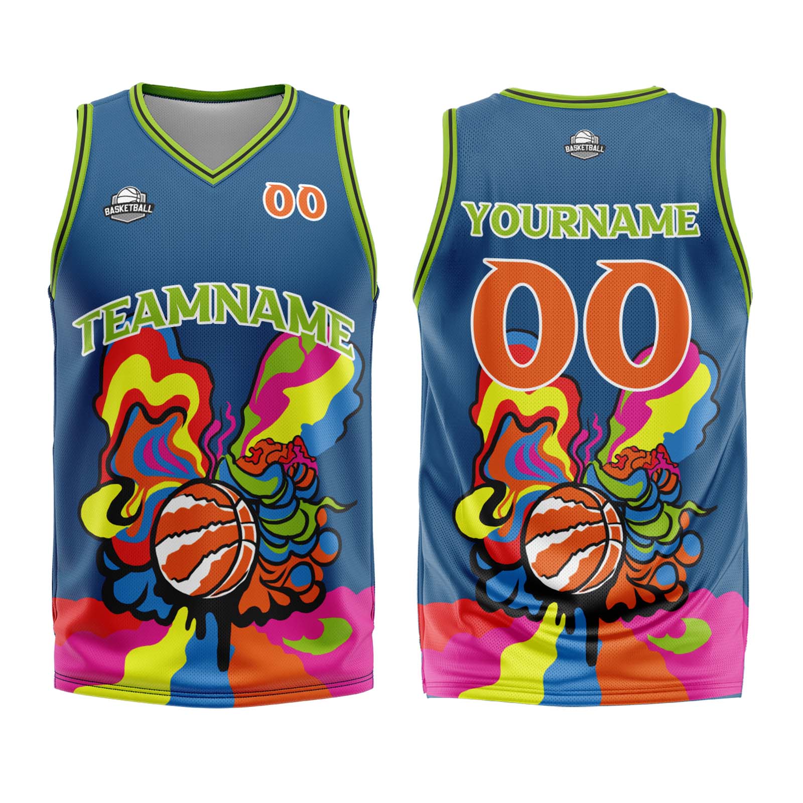 Custom Blue Basketball Jersey Uniform Suit Printed Your Logo Name Number