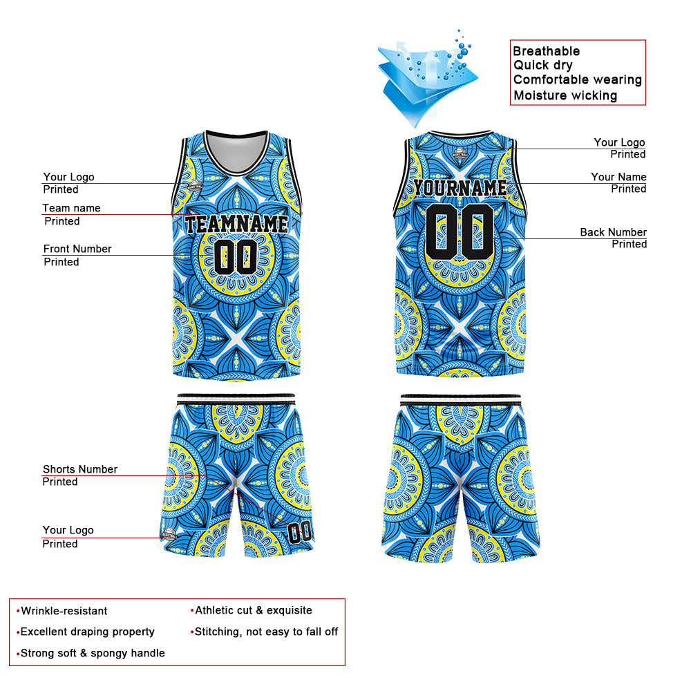 Custom Blue Basketball Jersey Uniform Suit Printed Your Logo Name Number