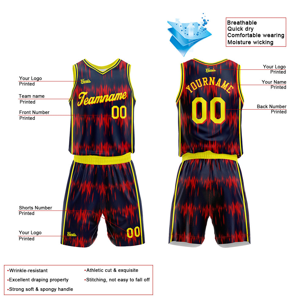 Custom Acoustic Wave Navy Basketball Jersey Uniform Suit Printed Your Logo Name Number