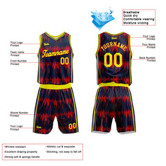 Custom Acoustic Wave Navy Basketball Jersey Uniform Suit Printed Your Logo Name Number