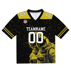 Custom Football Jersey Shirt Personalized Stitched Printed Team Name Number Black&Yellow