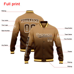Custom Varsity Jacket Letterman jacket for Men, Women and Youth Brown