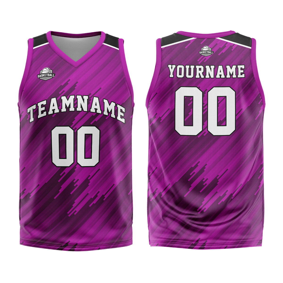 Custom Strip-Type Rose Basketball Jersey Uniform Suit Printed Your Logo Name Number