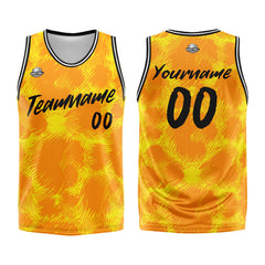 Custom Yellow leopard print Basketball Jersey Uniform Suit Printed Your Logo Name Number