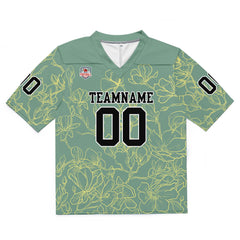 Custom Football Jersey Shirt Personalized Stitched Printed Team Name Number Grayish green & Yellow