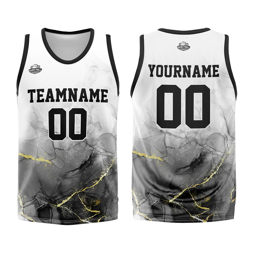 Custom Black White Basketball Jersey Uniform Suit Printed Your Logo Name Number